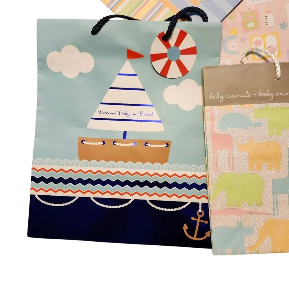 Set of 6 Baby Gift Bags – New